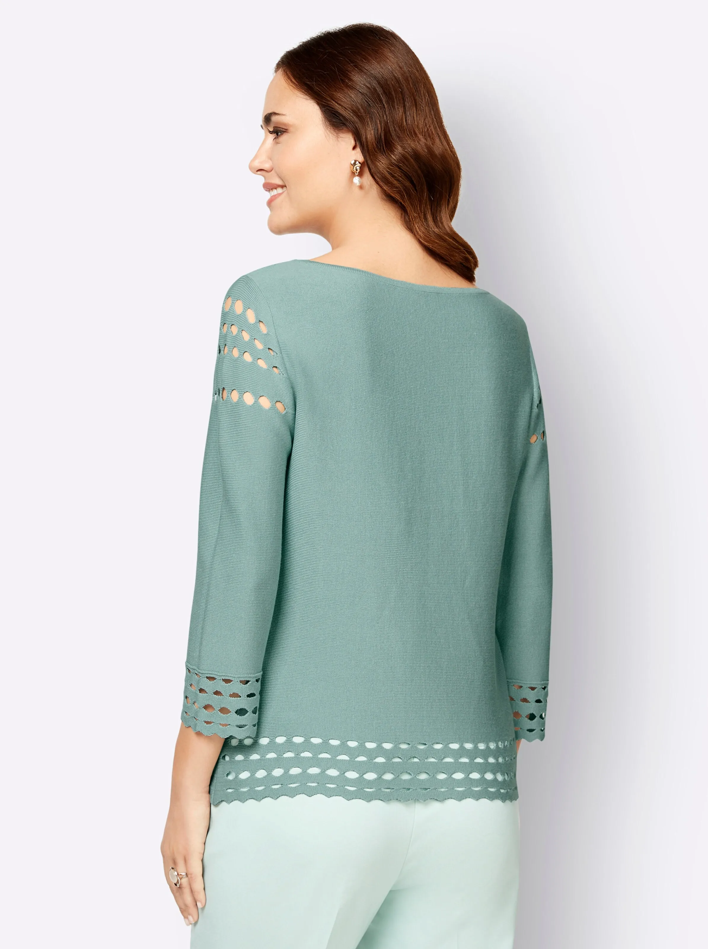 3/4 Arm-Pullover in kalkmint