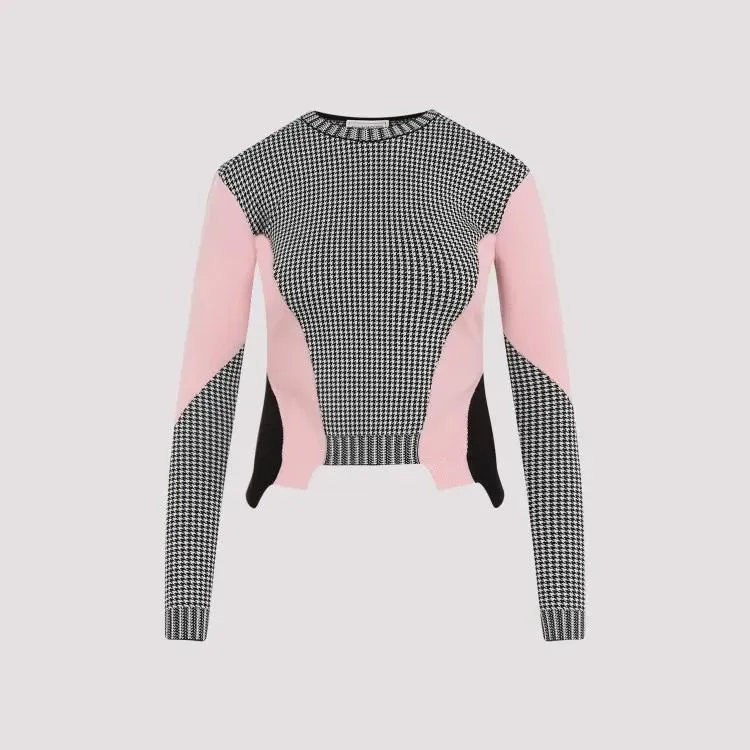   Alexander McQueen  Houndstooth Wool Pullover Grey