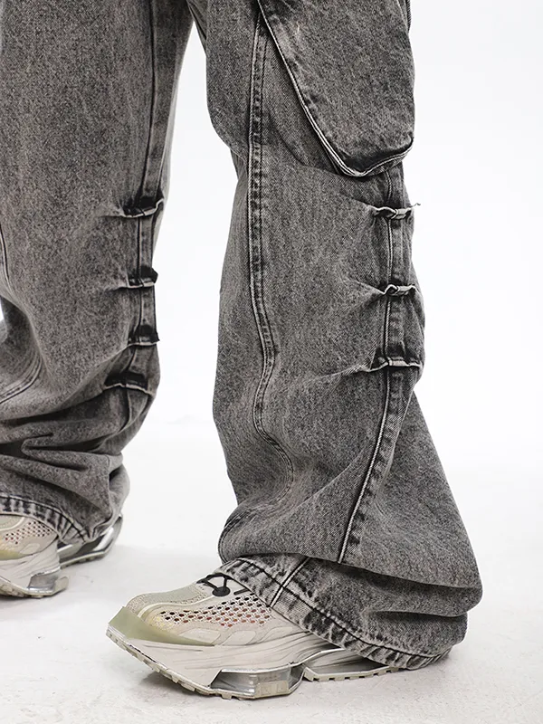 Baggy-Cargo-Jeans mit Acid-Waschung