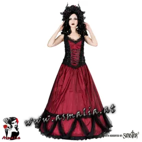 bodenlanges Mesh Kleid in rot