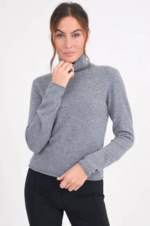 Cashmere-Rollkragenpullover in Grau