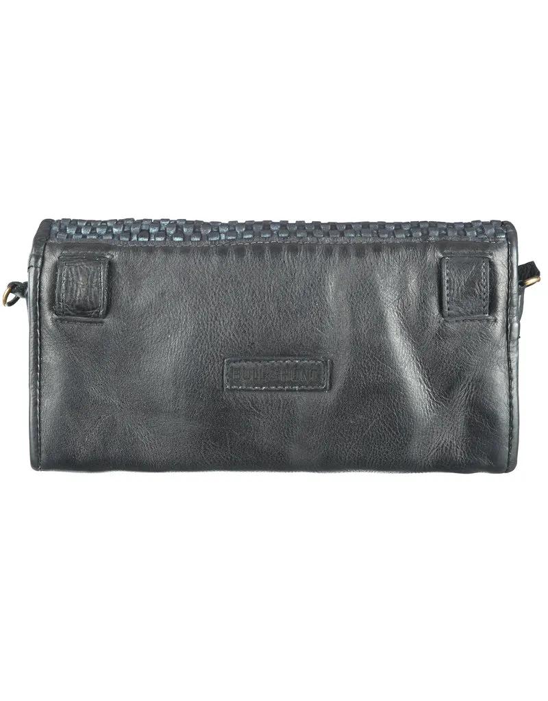 Geflochtenes Leder Gürteltasche Umhängetasche Schwarz