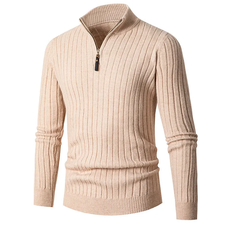 Gerippter™ Strickpullover | Reißverschluss & Eleganz | Perfekt für Herbst und Winter