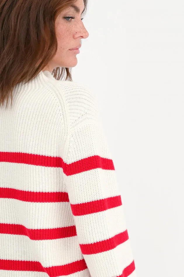 Gestreifter Pullover in Rot/Weiß