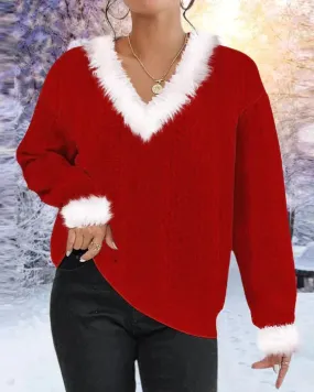 Heidi-Mode | Roter Pullover Mit Fellkragen Eleganz Trifft Komfort
