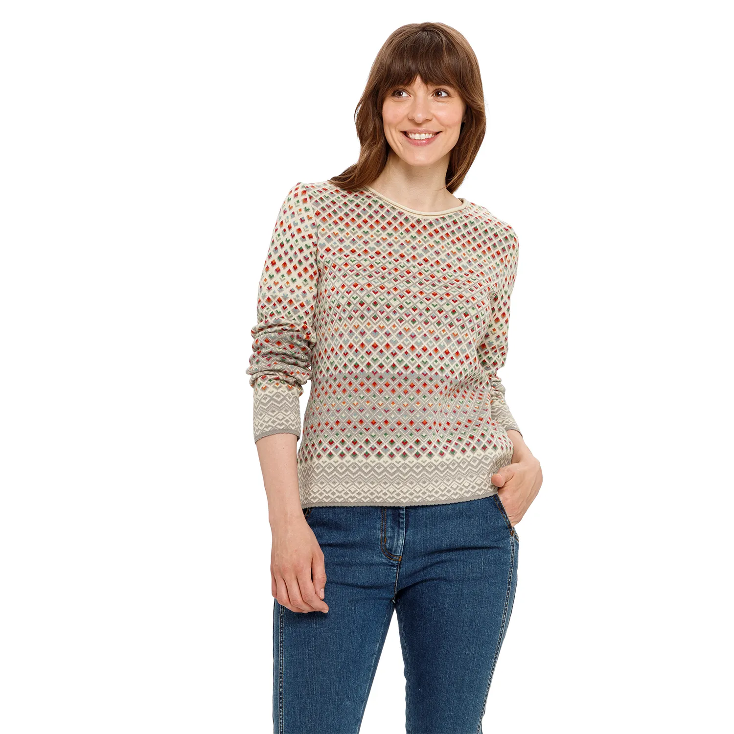 Jacquard-Pullover aus reiner Bio-Baumwolle