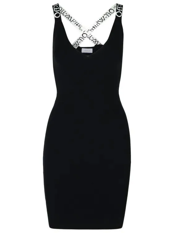   Off-White  Black Viscose Blend Dress Black