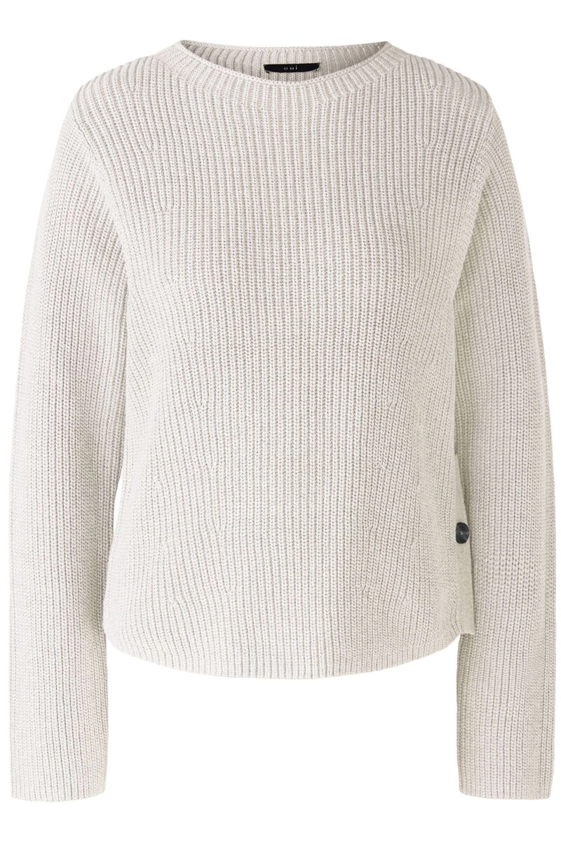Oui Pullover reine Baumwolle offwhite