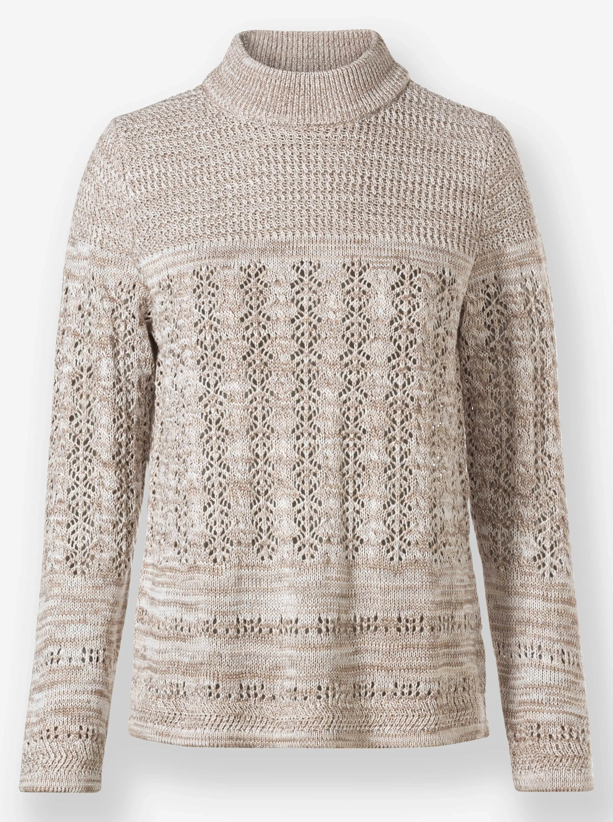 Pullover in sesam-taupe-meliert