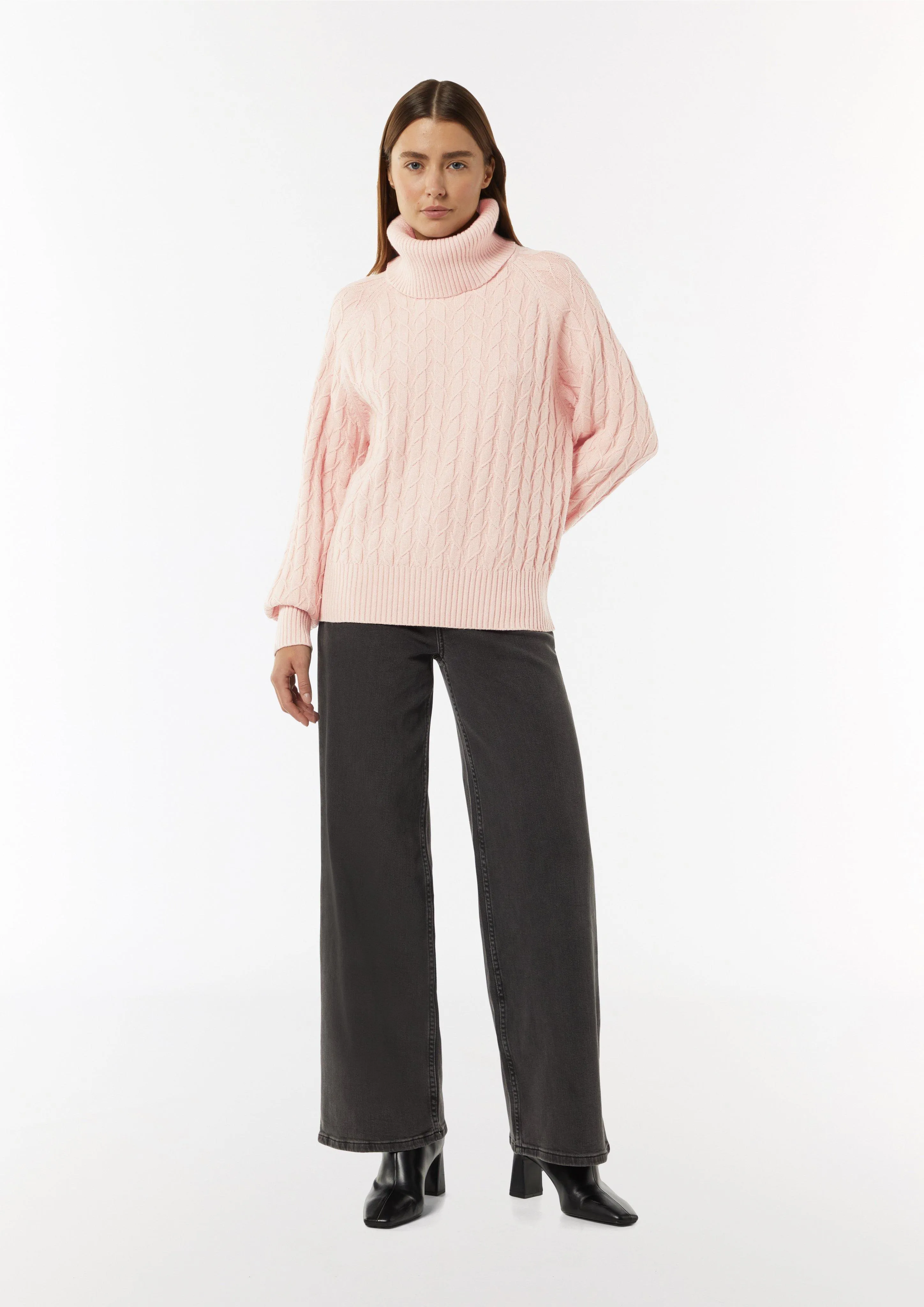 Relaxed-Fit-Strickpullover mit Turtleneck