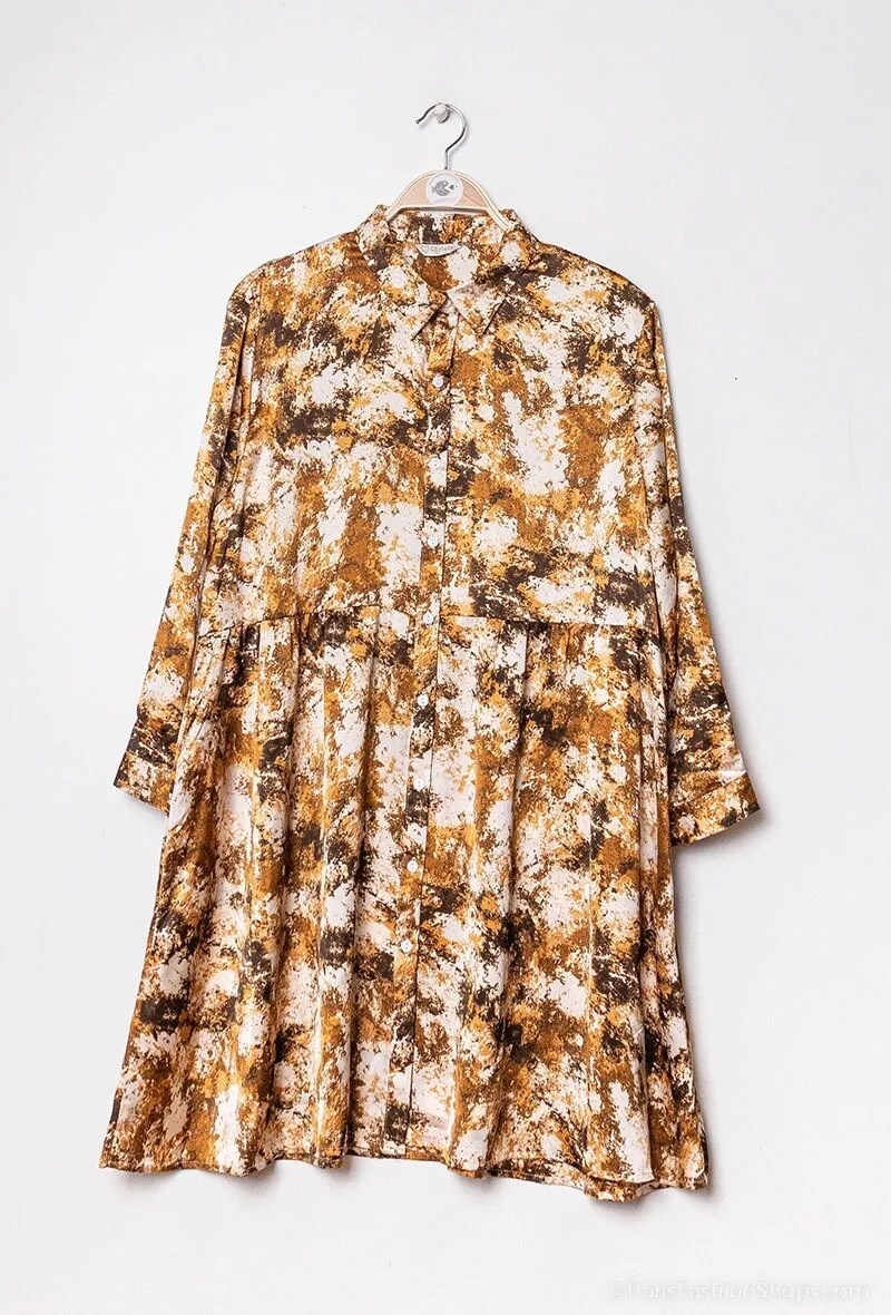 Shirt dress satin