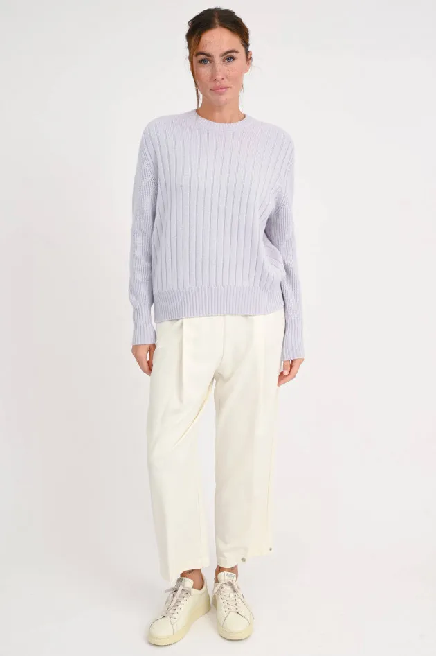 Strickpullover aus reinem Cashmere in Fliedergrau