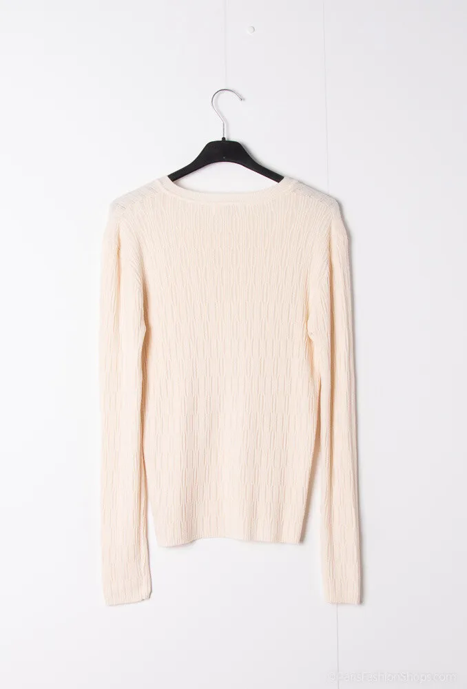 Strukturierter Strickpullover mit V-Ausschnitt