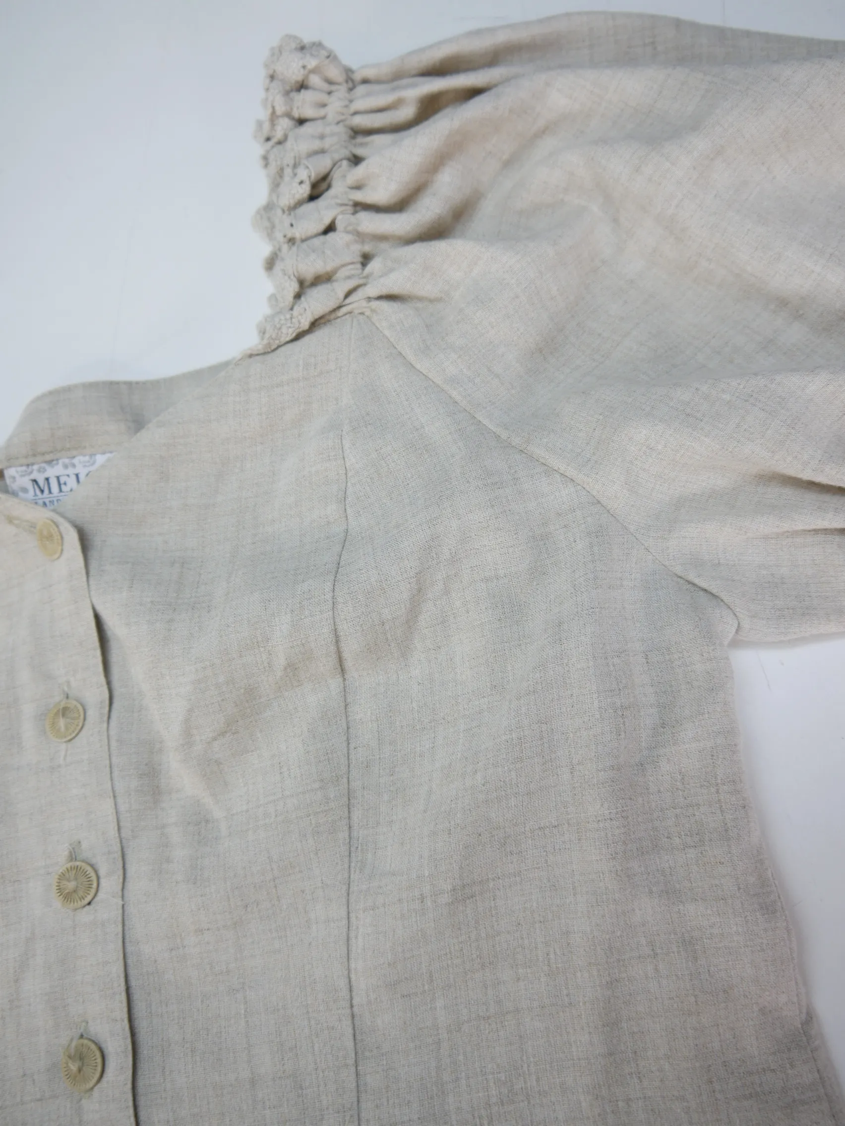 Trachtenmieder beige Mieder Meico mit Spitze schulterfrei Corsage Gr.42